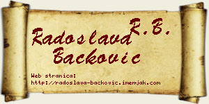 Radoslava Backović vizit kartica